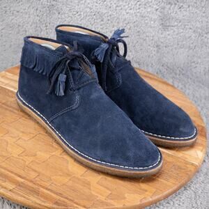 J Crew Mens McAlister Chuka Navy Suede Fringe E0850 9 M Boots J.Crew